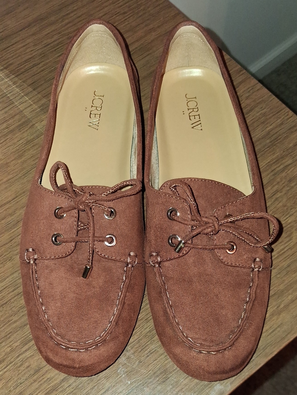 J. Crew Suede Moccasin Loafers Brown Womens Size 8